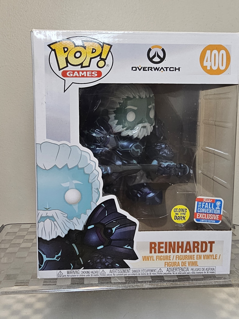 Overwatch Reinhardt Funko Pop! #400 - Glow In The Dark - Blue/Teal